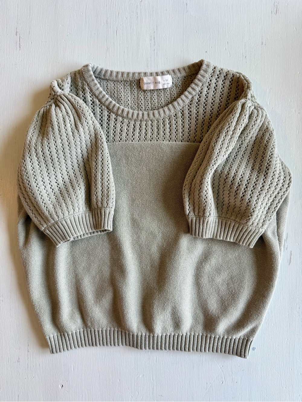 Quincy Mae Pistachio Pointelle
Knit Puff Sleeve Top & Bloomers Set - Picture 3 of 8